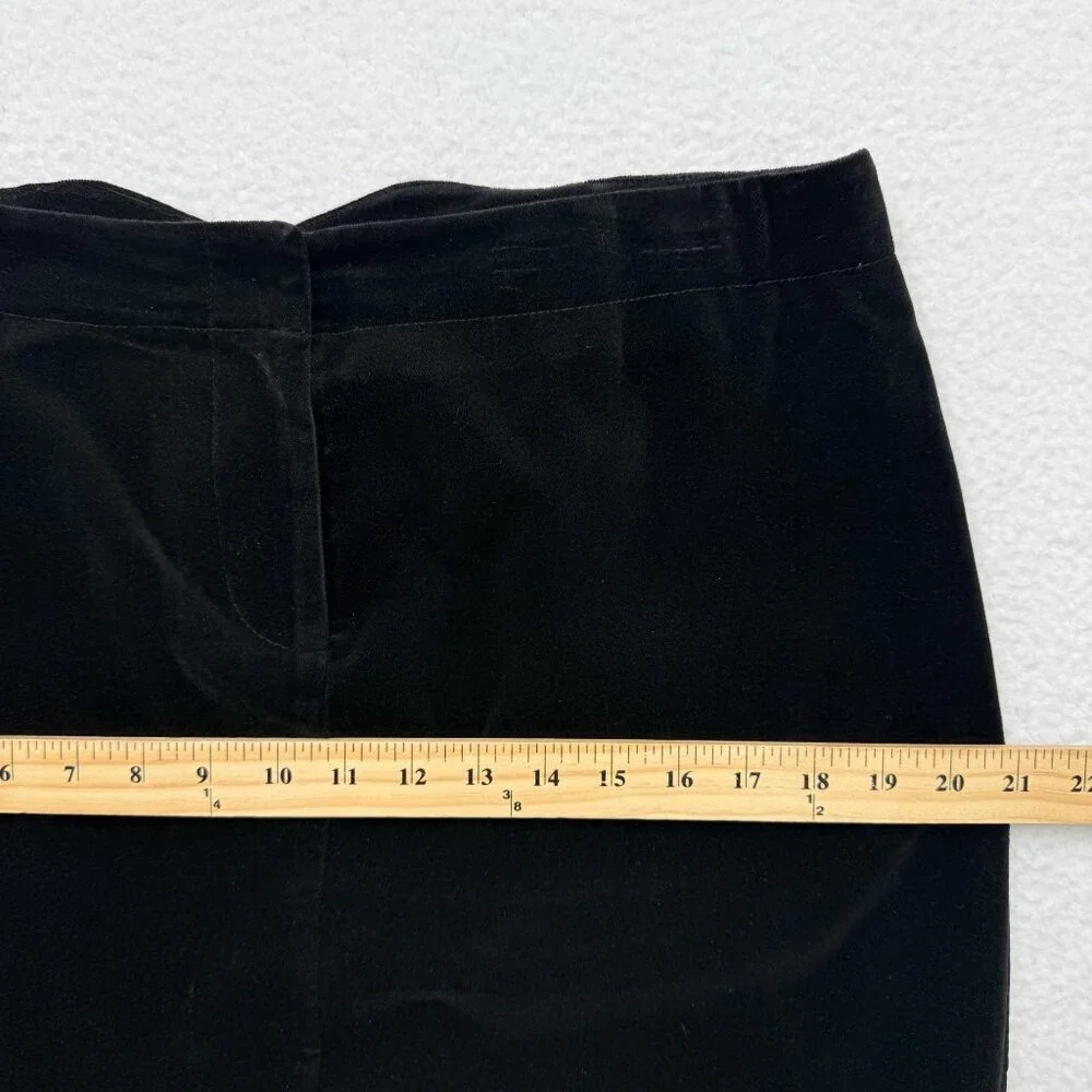 Context Black Velvet Skirt Knee Length Stretch‎ Goth Holiday Size 12